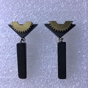 Black and Gold Geometric Earrings